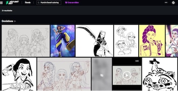 DeviantArt ofrece lineart de estilo manga, cómic y K-pop, y muchos artistas habilitan descargas en alta resolución para imprimir.