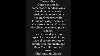 El chef aclaró con un