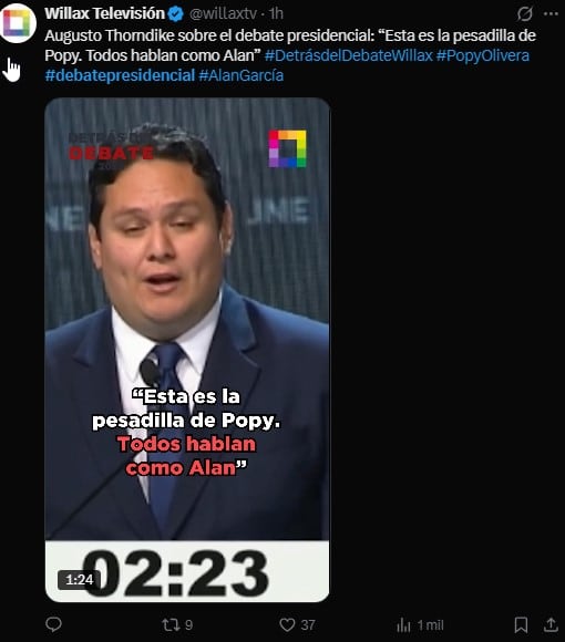 Debate presidencial EN VIVO: lo más viral en redes tras los momentos más polémicos. Captura: X.