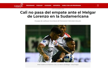 Caracol Radio sobre el Melgar