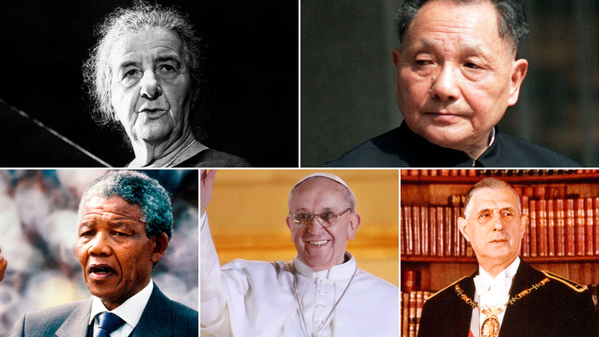Golda Meir (Israel), Deng Xiaoping (China), Nelson Mandela (Sudáfrica), Papa Francisco (Argentina, Vaticano), Charles De Gaulle (Francia): líderes veteranos que alcanzaron protagonismo y la cumbre del poder después de los 60