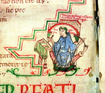 Autorretrato del iluminador Hugon (siglo