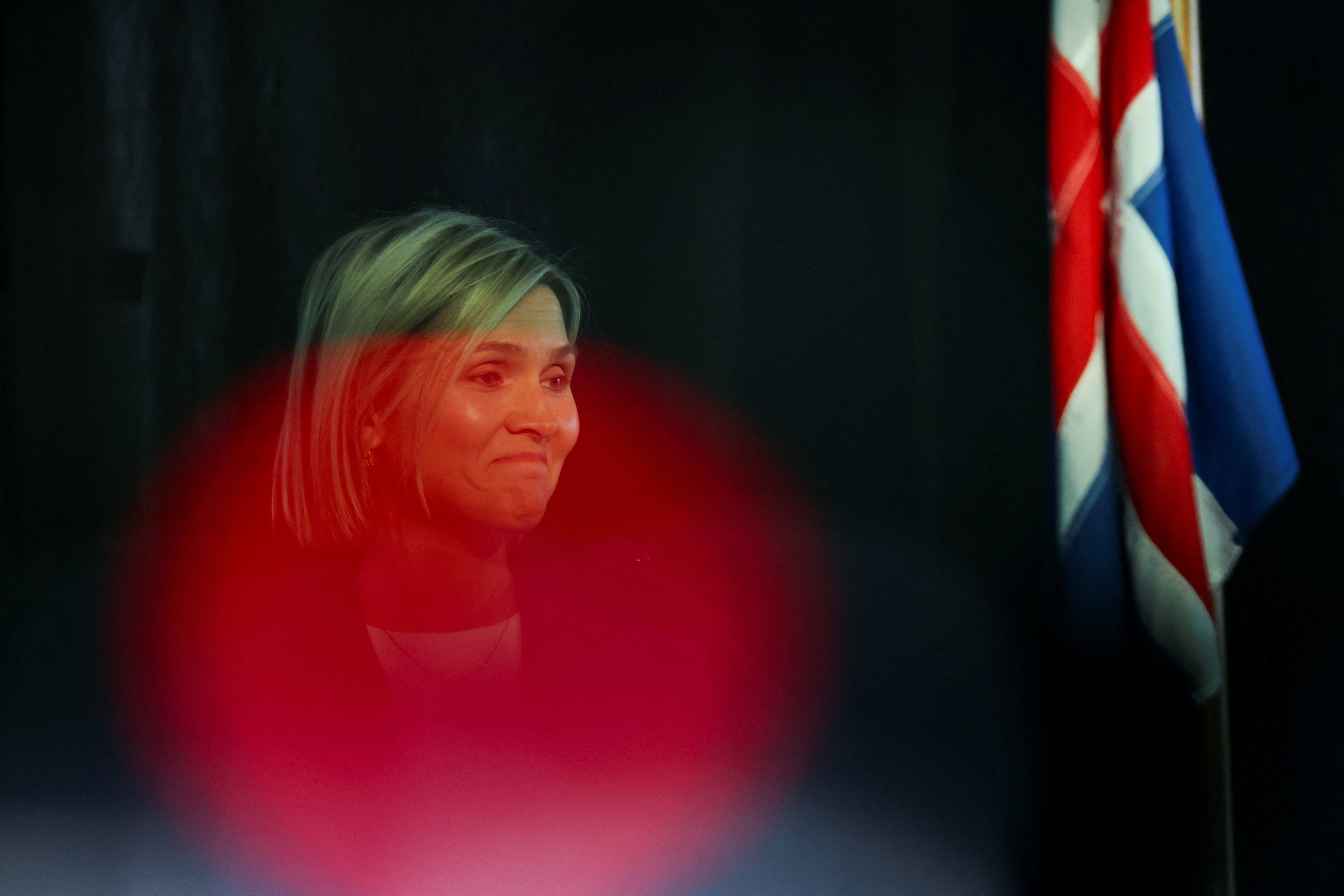 La primera ministra de Islandia, Kristrun Frostadottir. (Leonhard Foeger/Reuters)