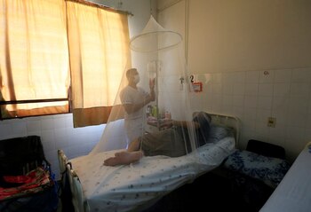 Un enfermero trata a un