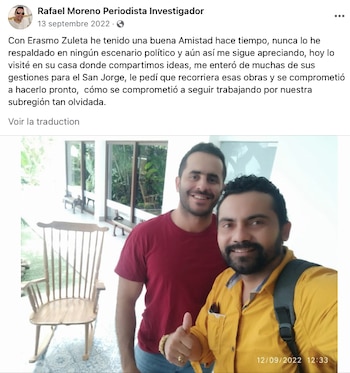 Publicación de Facebook de Rafael