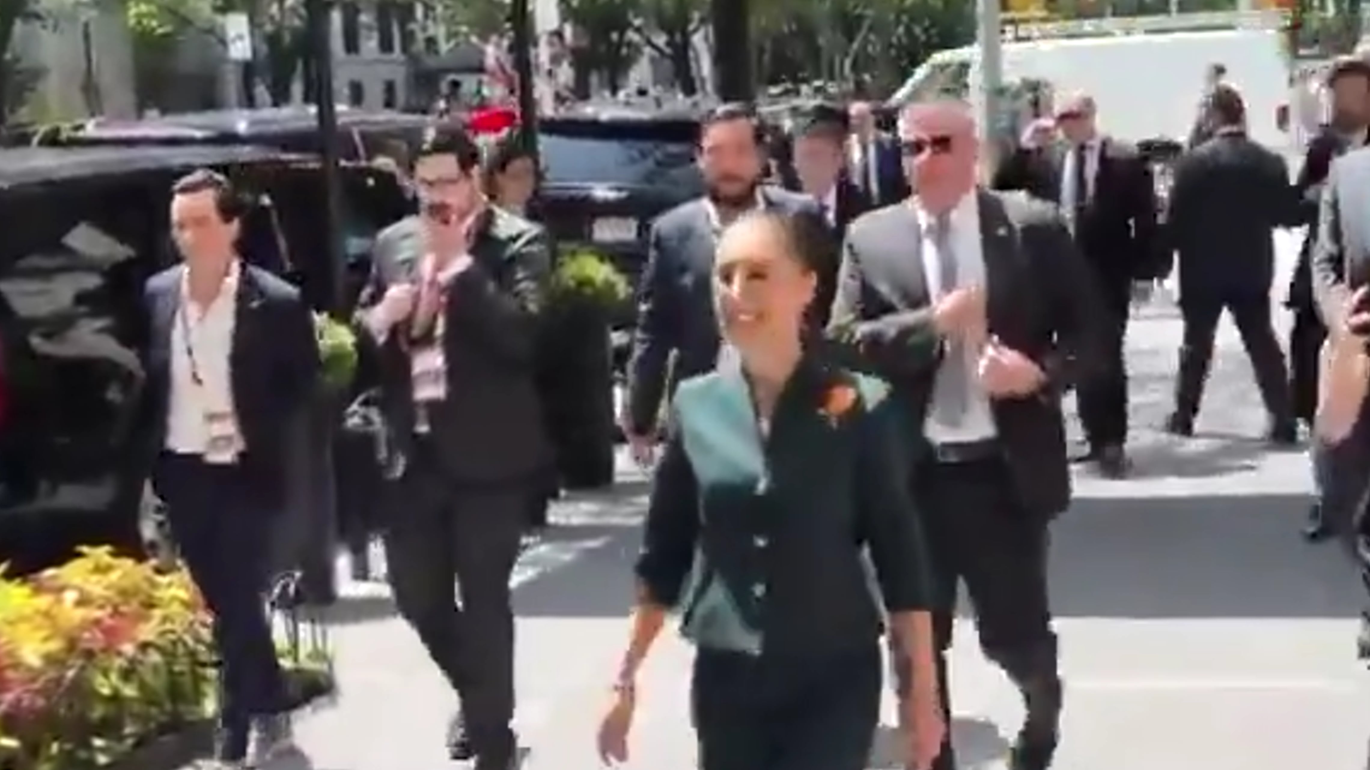 Claudia Sheinbaum fue recibida con aplausos en Nueva York antes de la final del Mundial