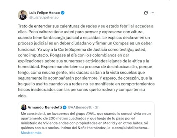 Luis Fernando Henao replicó a