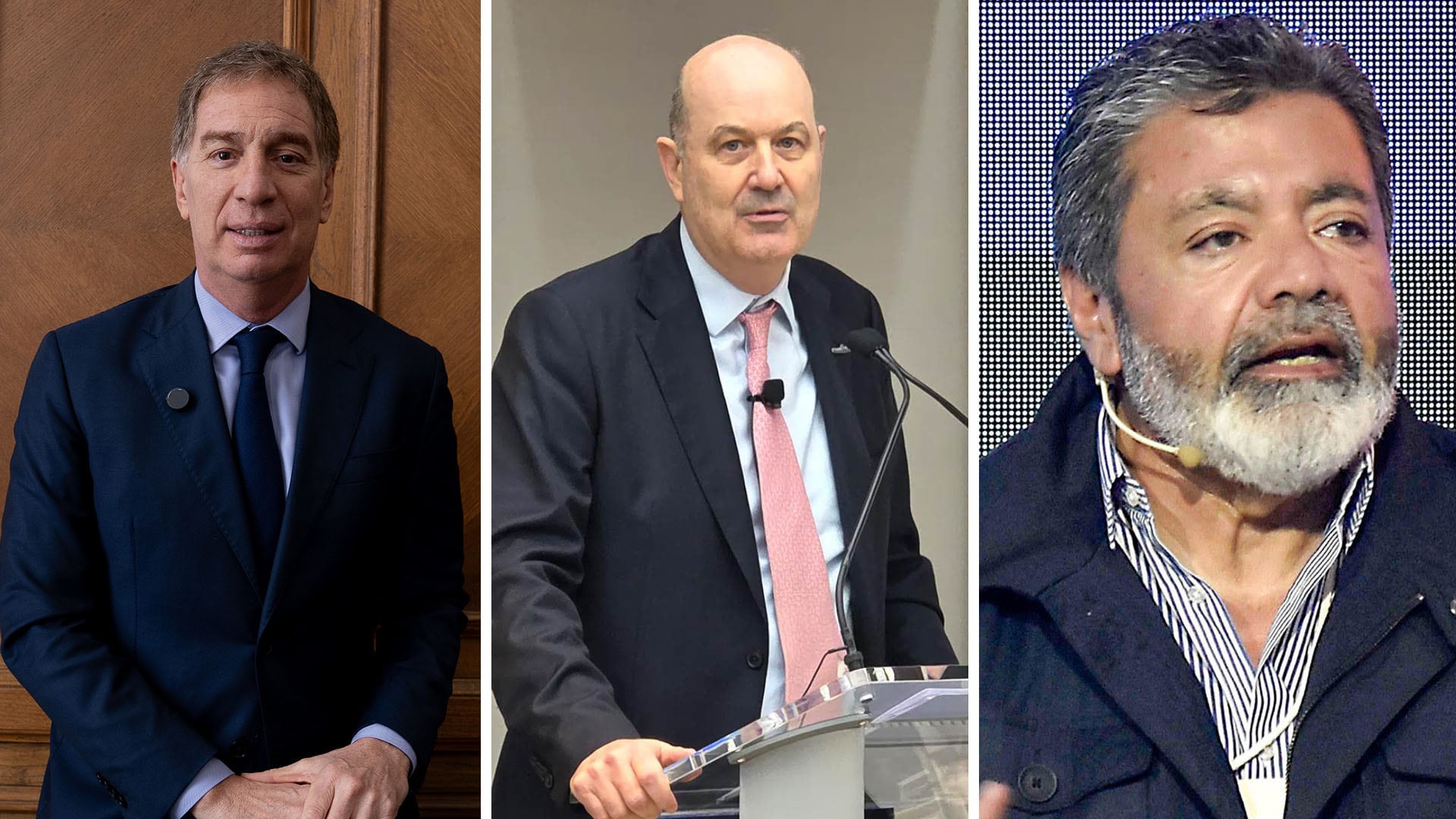 Diego Santilli, Federico Sturzenegger y Gerardo Martínez
