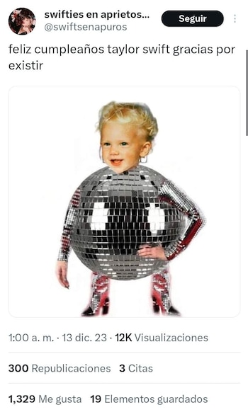 Agradecimiento a Taylor Foto: (X/@Swoftsenapuros)