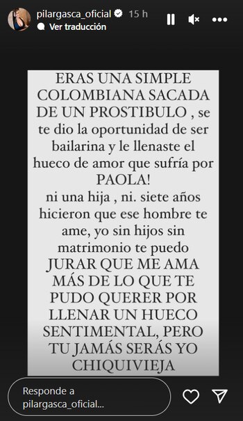 Pilar Gasca arremete contra Milena