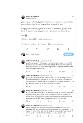 Hilo de Agmeth Escaf sobre