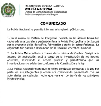 Policía de Ibagué investiga a uniformada sorprendida con estupefacientes en la Permanente Central - crédito Redes sociales