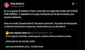 Vicky Dávila - crédito @VickyDavilaH/X