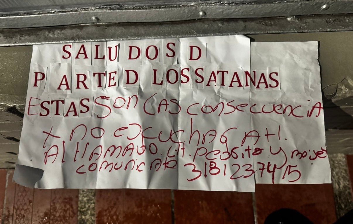 Este fue el panfleto que recibió Ricardo López antes de ser asesinado - crédito @ABarriosBernal/X
