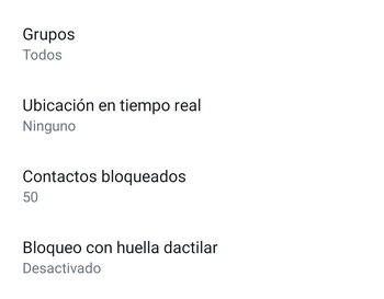 Desde el apartado de Privacidad