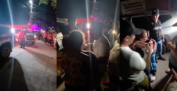 Imágenes que muestran el momento en el cual el niño fue entregado a sus padres en Taulabé, Honduras./(La Tribuna)