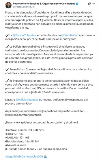 - crédito @PedroSanchezCol/X