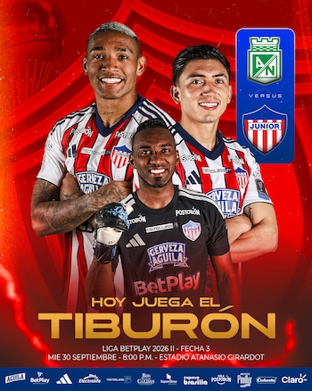 Jermein Peña, Fabián Ángel y Jefferson Martínez son los protagonistas del bicampeón colombiani-crédito
@JuniorClubSA/X