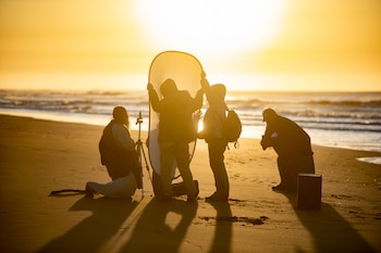 Las escenas del apóstol Juan desterrado en la isla de Patmos se rodaron en Necochea