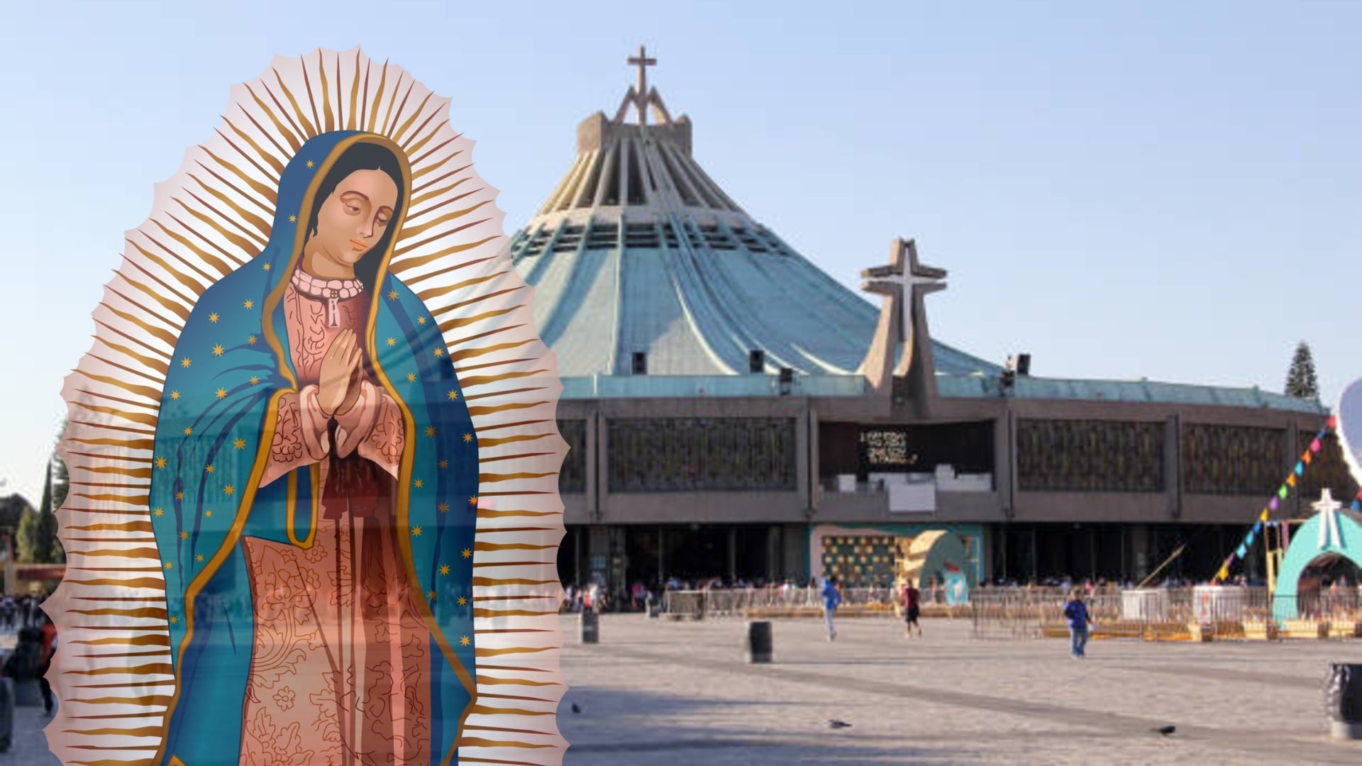 La Basílica de Guadalupe en Ciudad de México resguarda la tilma de Juan Diego, escenario de uno de los milagros marianos más célebres de México. Diseño: (Jesús Tovar Sosa/Infobae)