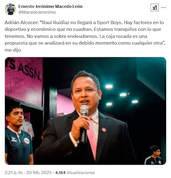 Adrián Alcocer descartó el fichaje