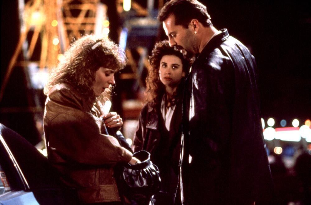 Bruce Willis, Demi Moore y Glenne Headly en