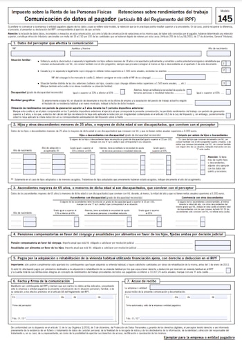 Modelo 145 de la Agencia