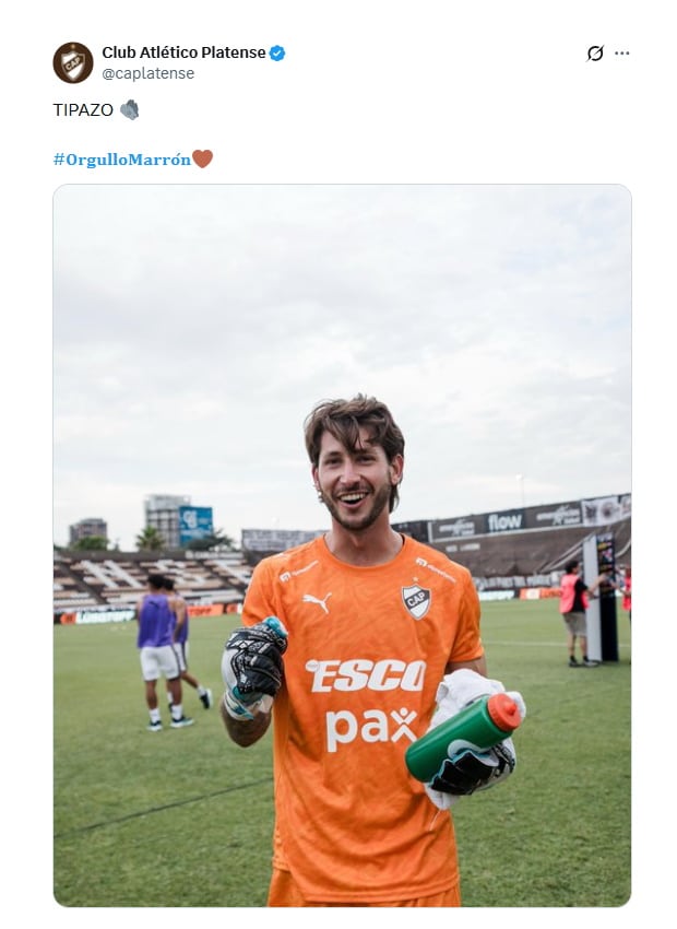 El posteo que le dedicó Platense al arquero