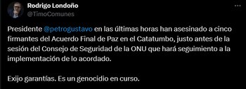 Rodrigo Londoño denunció ataques violentos