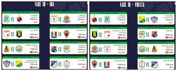 Así se jugarán los partidos