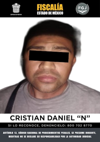 Cristian Daniel 'N' fue puesto a disposición de las autoridades tras su detención.
Crédito: FGJEM