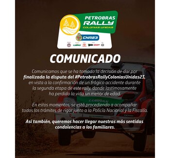 La organización del rally determinó