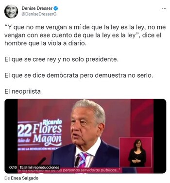 (Foto: Twitter/@DeniseDresserG)