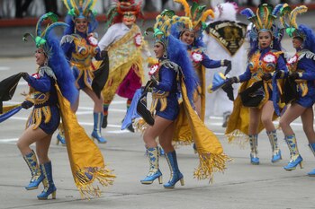 Dancers perform the traditional dance