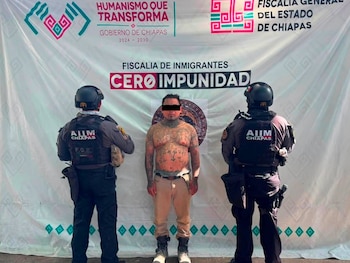 Roberto Ismael “N”, alias “Little Man”, fue detenido en Chiapas tras una alerta de autoridades de El Salvador. (Facebook Fiscalía General del Estado de Chiapas)