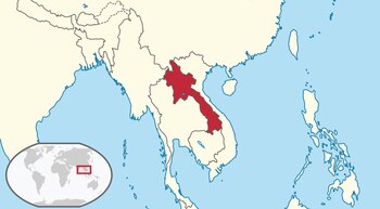 Ubicación de Laos en el