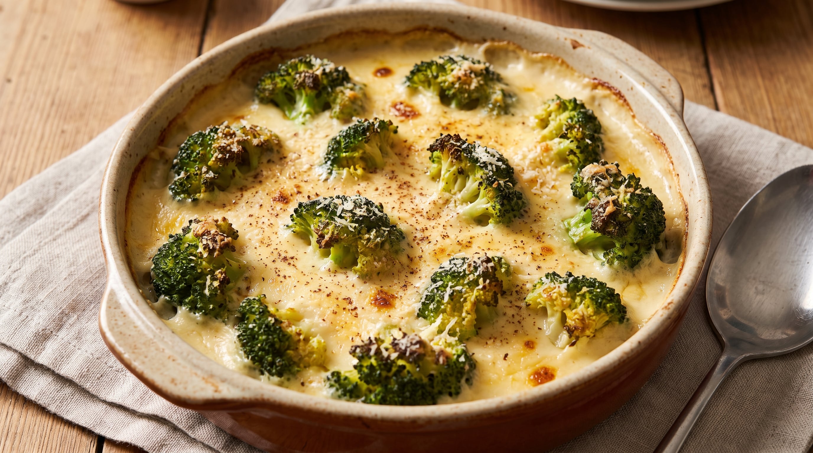 El plato combina brócoli cocido, salsa bechamel y queso rallado gratinado (Imagen Ilustrativa Infobae)