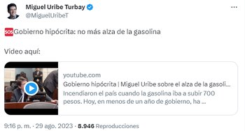 El senador Miguel Uribe recalcó