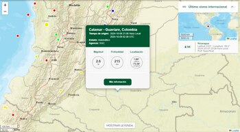 Sismo en Calamar, Guaviare - crédito SGC / Sitio web