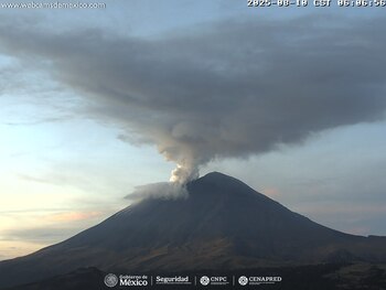 Monitoreo del Popocatépetl este 10