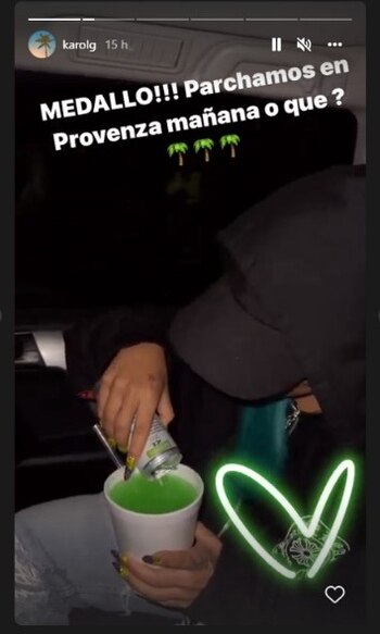 Historia de Instagram. Foto: @karolg