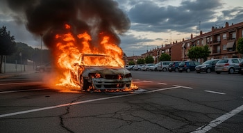 Un vehículo ardiendo. (Imagen ilustrativa Infobae)