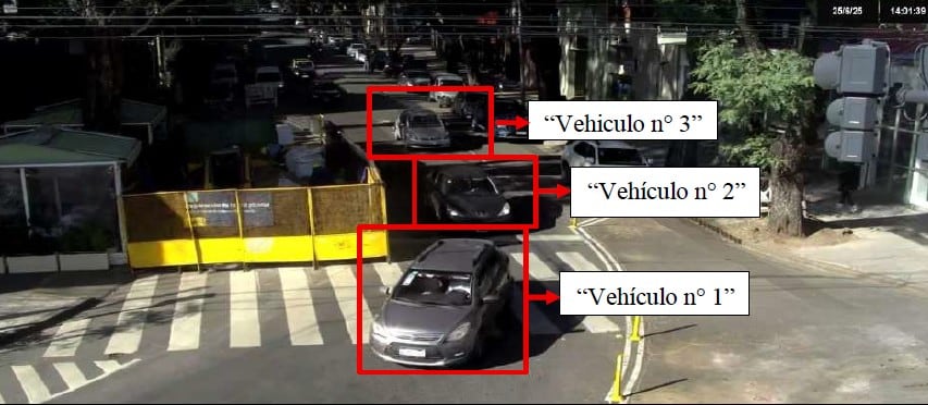 Tres de los vehículos que participaron de los robos