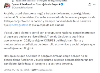 Quenna Ribaldeneira manifestou desaprovação ao rosto do gestor, alertando para potenciais conflitos de interesses e implicações para a autonomia da cidade - crédito Quenna Ribaldeneira/X