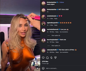 Kim Kardashian compartió momentos previos a la Met Gala en su cuenta de Instagram. (Instagram)