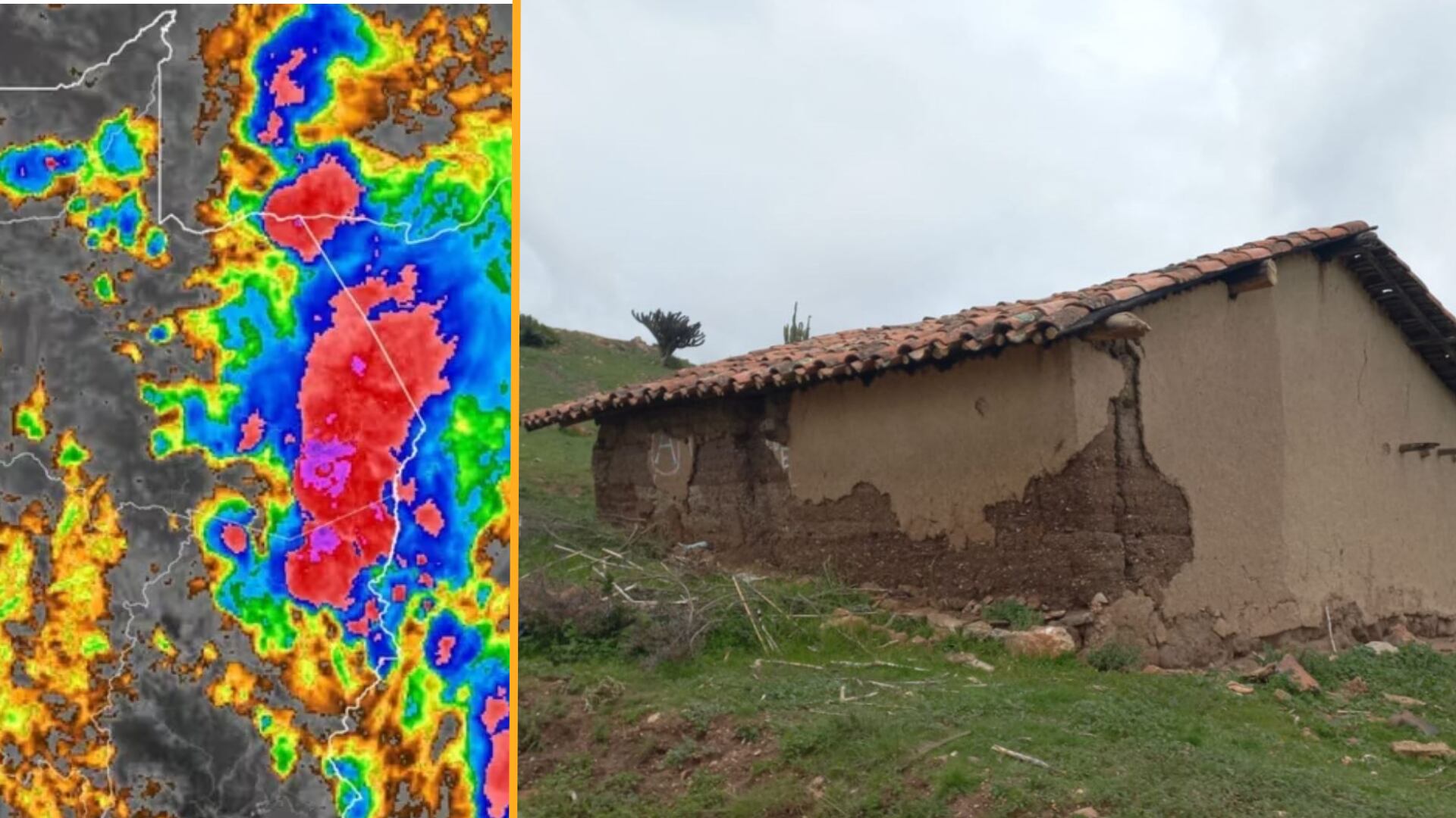 Las lluvias han generado estragos significativos, afectando viviendas, cultivos y dejando caminos intransitables. (Composición: Infobae / Andina)