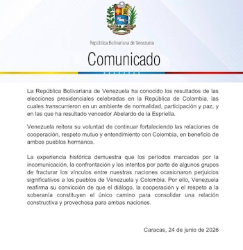 El gobierno de Delcy Rodríguez reiteró su llamado a preservar el entendimiento bilateral y señaló que los periodos de confrontación han perjudicado a ambos pueblos - crédito República Bolivariana de Venezuela/X