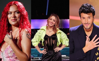 Karol G colaboró con el tema 'TQG' y Sebastián Yatra emocionó a la barranquillera al cantar a todo pulmón 'Las de la intuición' - crédito @shakira @karolg @sebastianyatra/IG