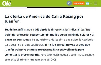 Según confirmó el medio de