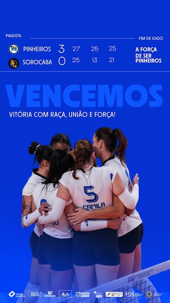 Pinheiros se estrenó con victoria en el Campeonato Paulista de vóley.